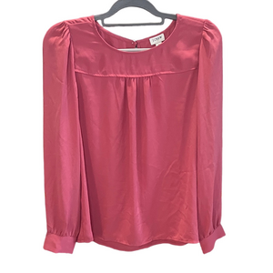 J Crew Fuchsia Long Sleeve Chiffon Blouse